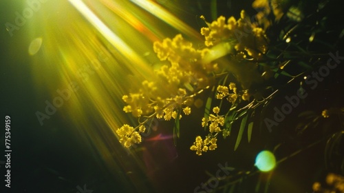 Spring Sunshine and Yellow mimosa Blossoms Social Media Banner