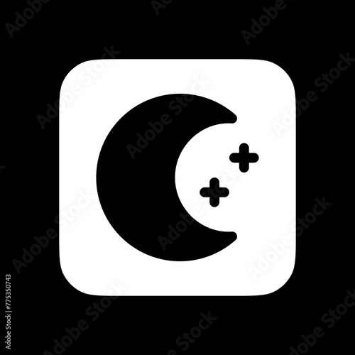 Editable crescent moon and stars vector icon. Part of a big icon set family. Perfect for web and app interfaces, presentations, infographics, etc