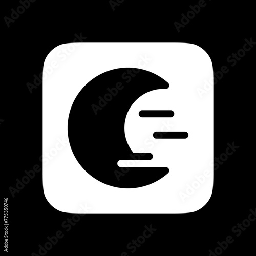 Editable cloudy windy moon vector icon. Part of a big icon set family. Perfect for web and app interfaces, presentations, infographics, etc
