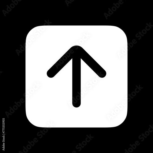 Vector single arrow chevron up icon. Black, white background. Perfect for app and web interfaces, infographics, presentations, marketing, etc.