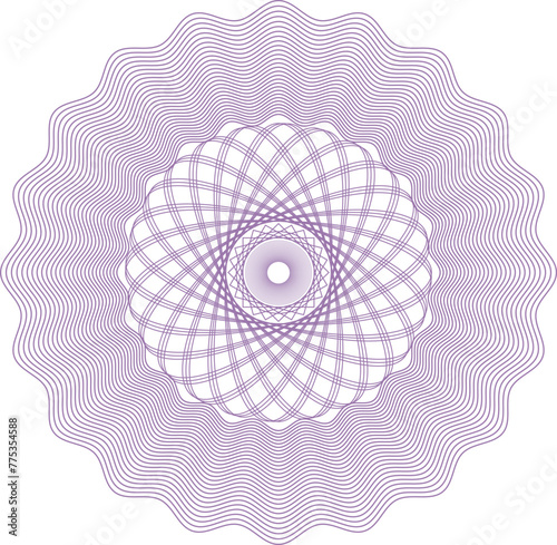 Abstract linear money style rosette
