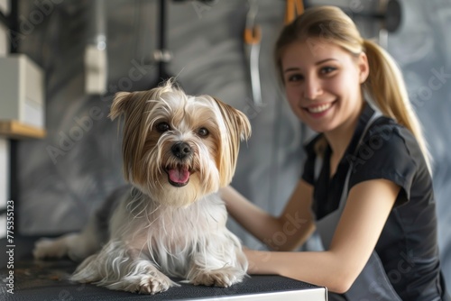 Portrait of a pet's groomer woman