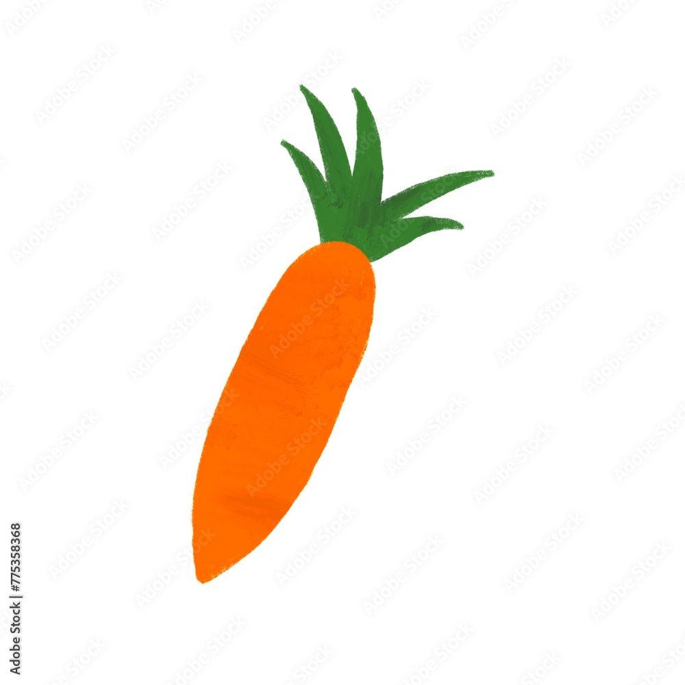 Easter cute bunny with carrot and eggs Easter cute bunny with carrot and eggs