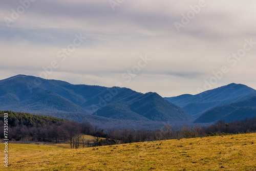 Views of the Blue Ridge Mountain Range near Staunton  Virginia  USA