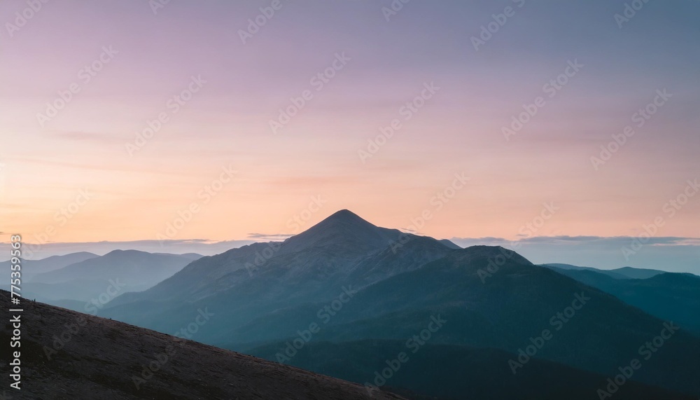 dark cyan and violet minimalist landscape mountain wallpaper ai generated