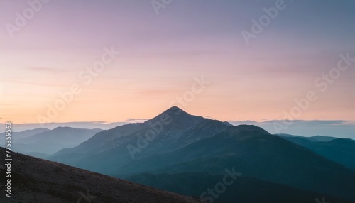 dark cyan and violet minimalist landscape mountain wallpaper ai generated