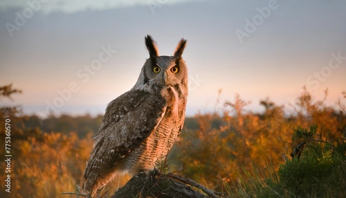 south american great horned owl bubo virginianus nacurutu nocturnal bird photo