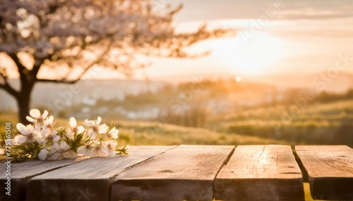 desk of free space and spring time