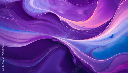 Abstract acrylic pouring painting, fluid art. Creative vibrant liquid texture with waves and swirls
