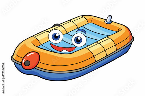 raft car vector illustration