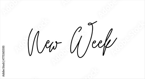 New Week - lettering vector isolated on white background