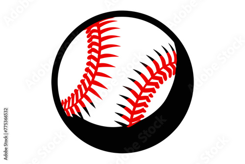 silhouette color image,baseball, white background