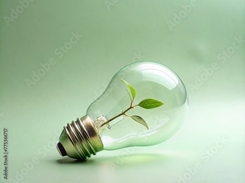 light bulb on green background generative ai