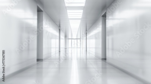 Ghostly white blur abstract background evoking haunting hallway ambiance