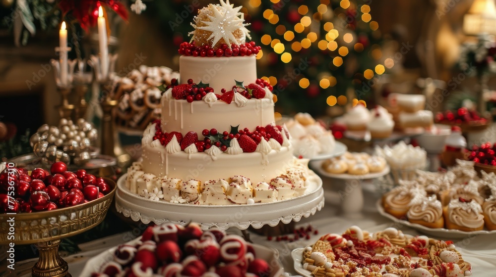 Christmas Cake and Sweets Table Christmas Cake and Sweets Table
