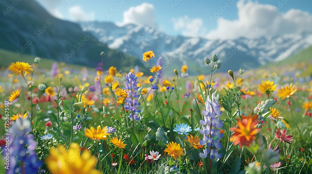 fleeting beauty of mountain wildflowers blooming in alpine meadows