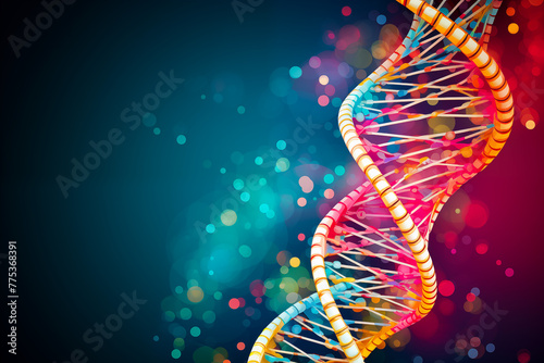 Double helix structure of abstract DNA model.