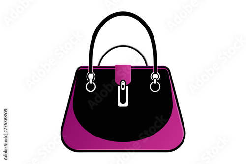 silhouette color image,Cole Haan handbag, white background