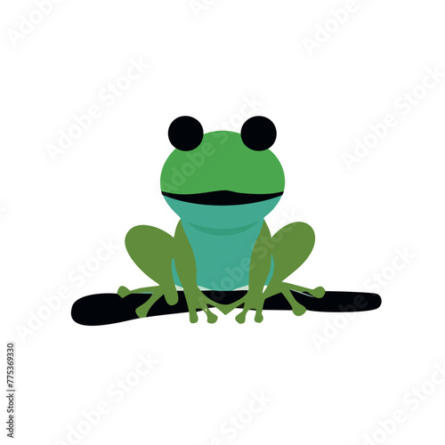 Amazonian frog vector, vectorized image of frog for graphic design and logos for stikers, with details of branches, vectorized frog to design sports t-shirts