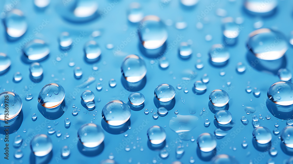 water droplets on blue background