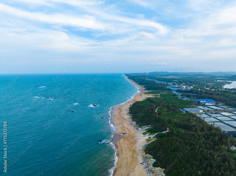 Beautiful scenery along the coast of Boao Yudai Beach, Qionghai, Hainan, China