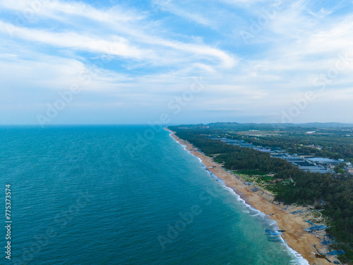 Beautiful scenery along the coast of Boao Yudai Beach, Qionghai, Hainan, China © hu