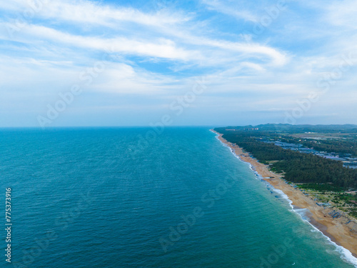 Beautiful scenery along the coast of Boao Yudai Beach, Qionghai, Hainan, China © hu