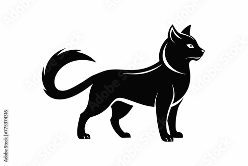 black cat logo silhouette black vector illustration photo