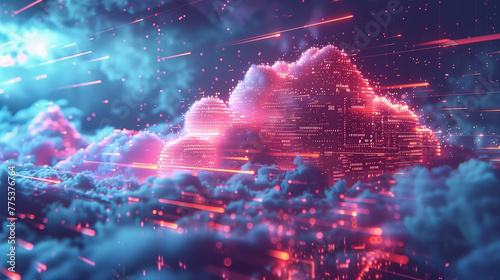 wallpaper concept cloud technologies, cloud computing, database, data analytics