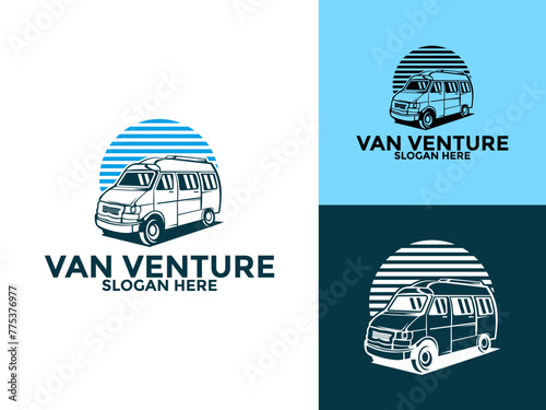 Van Logo vector, mini van symbol logo template, delivery and logistic services concept