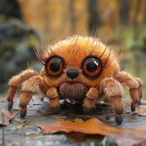 3d cute spider character, generative ai