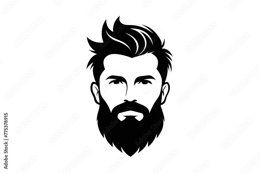 Silhouette Iconic Men's Beard and Hairstyle Set Perfect for Barber Shops, Haircuts, and Men's Fashion white background Silhouette Iconic Men's Beard and Hairstyle Set Perfect for Barber Shops, Haircuts, and Men's Fashion white background