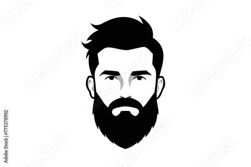 Silhouette Iconic Men's Beard and Hairstyle Set Perfect for Barber Shops, Haircuts, and Men's Fashion white background