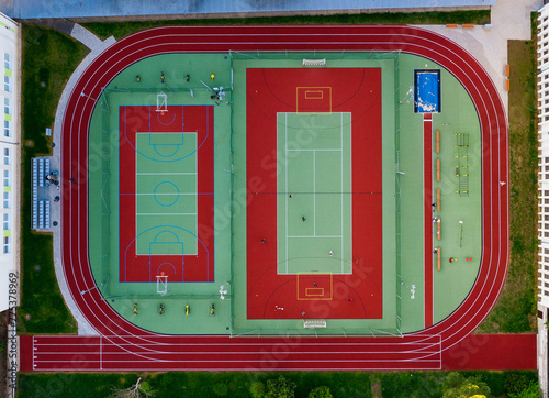 Multifunctional sports field for a healthy lifestyle for all types of games, athletes and exercises