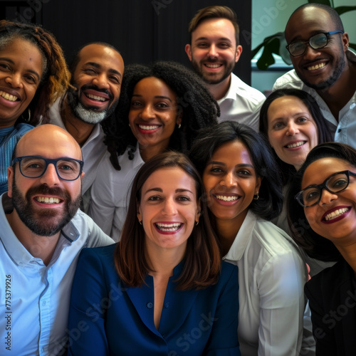 Diversity, portrait of happy colleagues and smile together in a office at their workplace. Team or collaboration, corporate workforce and excited or cheerful group of coworker faces, smiling at work.