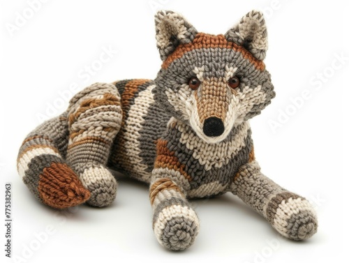 Knit Toy Wolf Isolated © Custom Media