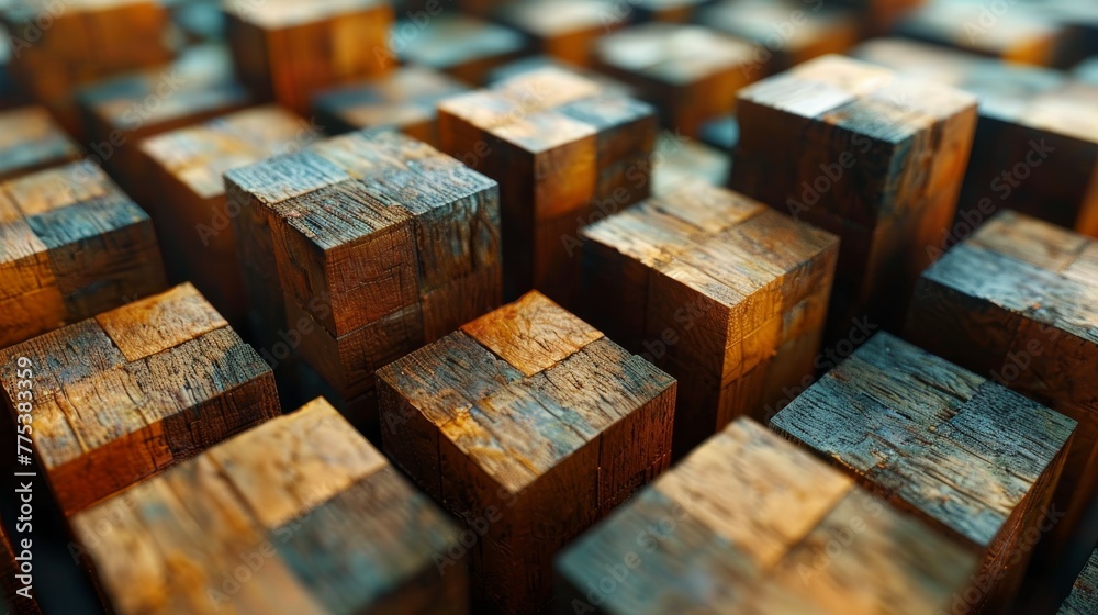 Wooden Cubes Array Wooden Cubes Array