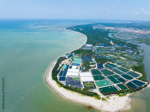 Wenchang seaside aquaculture farm in Hainan, China photo
