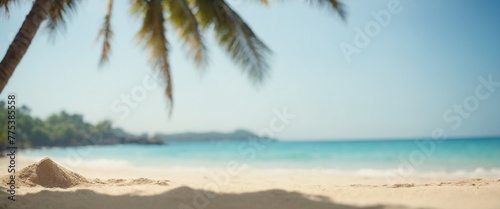 tropical beach bokeh background Summer vacation and travel concept