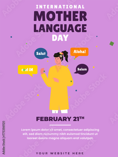 International mother language day poster and background design.