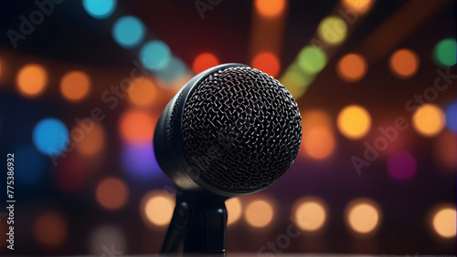 microphone on stage, ai generated
