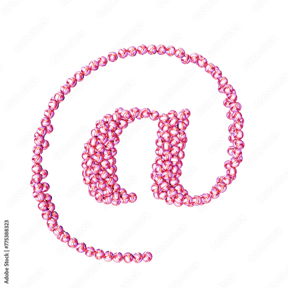 Symbol made of pink volleyballs Symbol made of pink volleyballs