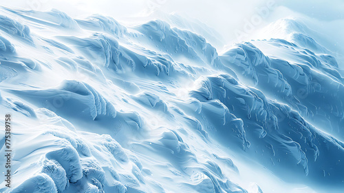 intricate patterns of snowdrifts on a mountain slope