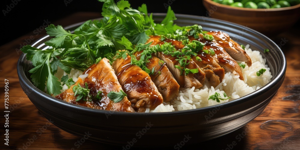 Chicken Long Rice, a cozy bowl of comfort! Tender chicken, clear noodles, and veggies swimming in savory broth. Warm and soothing, like a hug for your taste buds. 