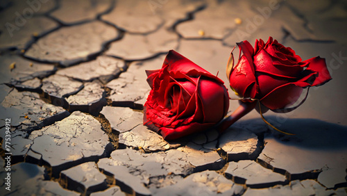Czerwone róże, abstrakcja photo