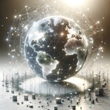 Globale Netzwerkkonnektivität und Datenkommunikation auf der Erde