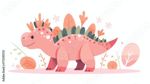 Fototapeta Naklejka Na Ścianę i Meble -  A stegosaurus dinosaur cartoon character illustrati