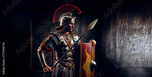 Historic Roman Soldier: Full Body Armor Portrait 
