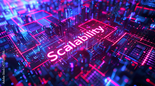 wallpaper with the concept of scalability, computing, technology