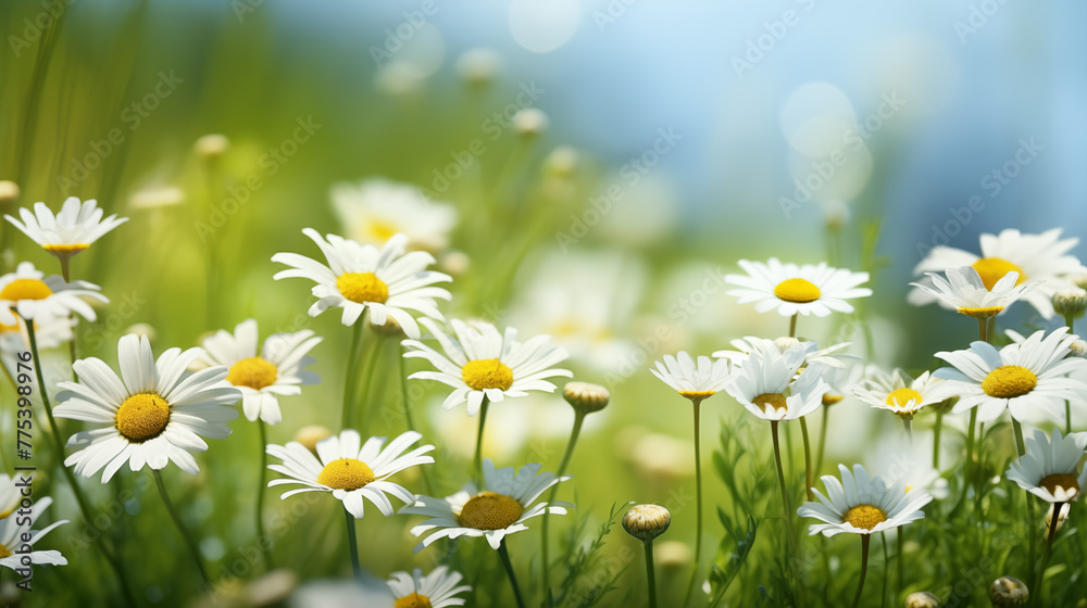 Field of Daisies with a Soft Focus Background